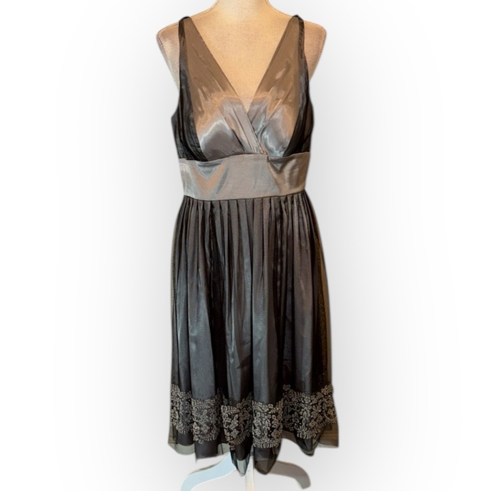 Night Way Collections sequins mesh pleated midi dress